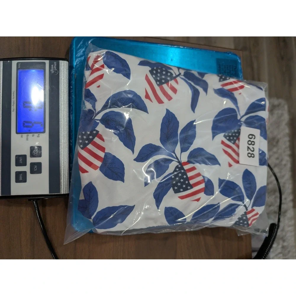 Free Planet Mens American Flag Fruit Print Swim Trunks White Blue Large